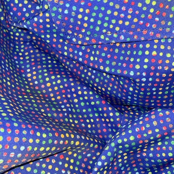 Bugatchi Trim Fit Multi Dot Shirt Men's XL Short Sleeve Blue Stretch - Picture 7 of 7